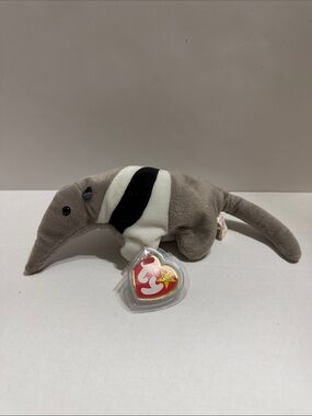 Ty Plush Anteater in Gray, White and Black ‘Ants’